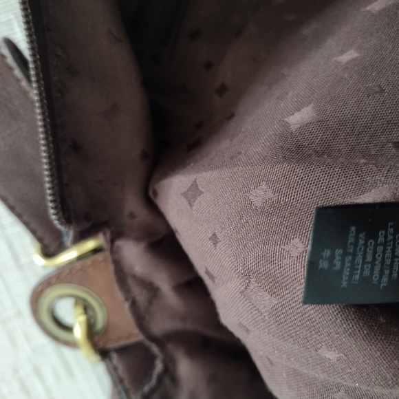 Fossil Morgan Traveler Crossbody Brown Leather Messenger Shoulder Bag Purse - Picture 9 of 11